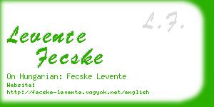 levente fecske business card